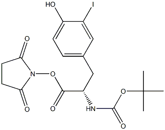 tertiary-butyloxycarbonyl-L-iodotyrosine-N-hydroxysuccininimide ester Struktur