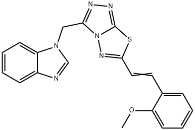 2-{2-[3-(1H-benzimidazol-1-ylmethyl)[1,2,4]triazolo[3,4-b][1,3,4]thiadiazol-6-yl]vinyl}phenyl methyl ether Struktur