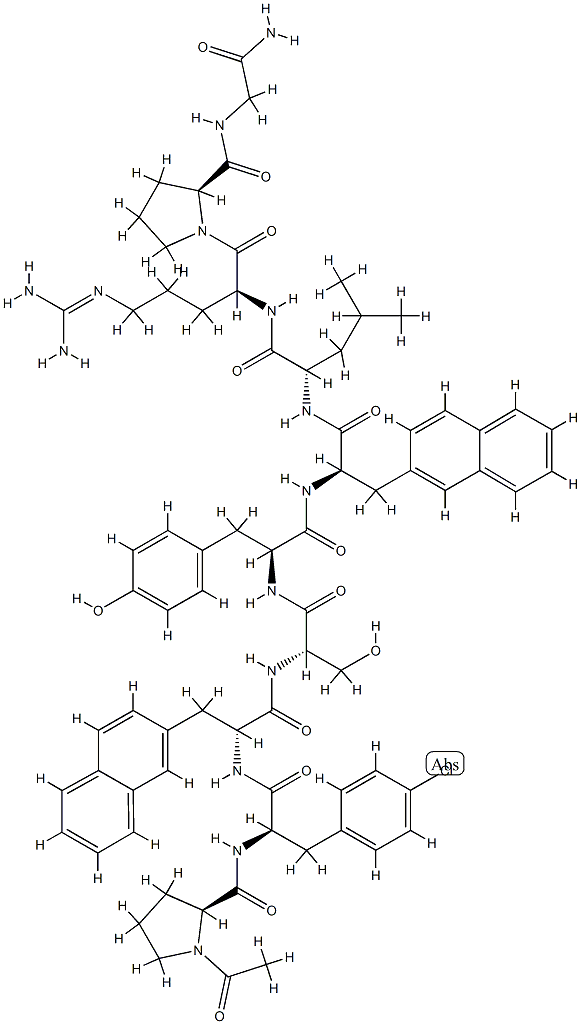 LHRH, N-Ac-Pro(1)-(4-Cl-Phe)(2)-(2-naphthyl-Ala)(3,6)- Struktur