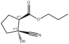 Cyclopentanecarboxylic acid, 2-cyano-2-hydroxy-, propyl ester, (1R,2R)-rel- (9CI) Struktur