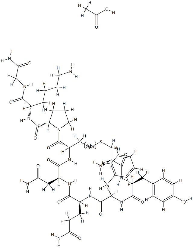 Vasopressin, 8-l-lysine-, monoacetate (salt) Struktur