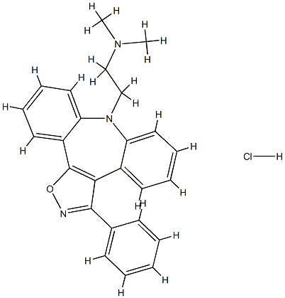 (beta-Dimethylaminoethyl)-8 phenyl-3 (dibenzo(b,f)isoxazolo(4,5-d)) 8H  azepine chlorhydrate Struktur