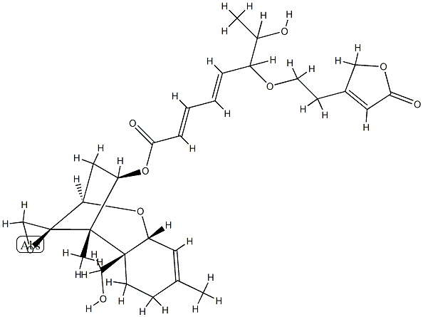 12,13-Epoxy-4β-[[(2Z,4E)-6-[2-(2,5-dihydro-5-oxofuran-3-yl)ethoxy]-7-hydroxy-1-oxo-2,4-octadienyl]oxy]trichothec-9-en-15-ol Struktur