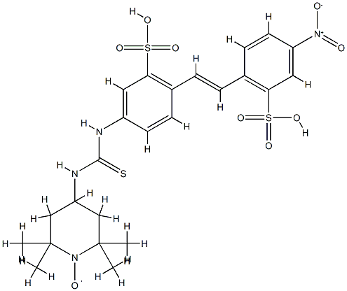 N-4-(2,2,6,6-tetramethyl-1-oxyl)piperidinyl-N'-4-(4'-nitro-2,2'-stilbenedisulfonic acid)thiourea Struktur