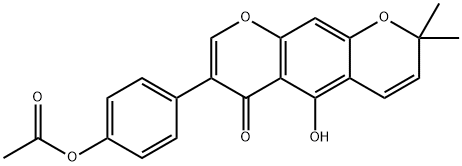 2H,6H-Benzo[1,2-b:5,4-b′]dipyran-6-one, 7-[4-(acetyloxy)phenyl]-5-hydroxy-2,2-dimethyl- Struktur