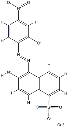 Chromium, [6-amino-5-[(2-hydroxy-4- nitrophenyl)azo]-1-naphthalenesulfonato(3-)]- Struktur