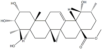 2α,3α,19,24-Tetrahydroxyurs-12-en-28-oic acid methyl ester Struktur