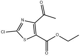 Ethyl 4-acetyl-2-chloro-5-thiazolecarboxylate Struktur