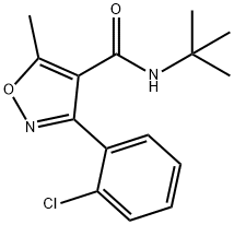 N-(tert-butyl)-3-(2-chlorophenyl)-5-methyl-4-isoxazolecarboxamide Struktur