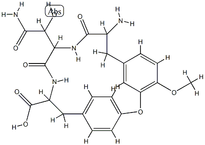 (9S,12S,15S)-9-アミノ-12-[(R)-カルバモイル(ヒドロキシ)メチル]-4-メトキシ-10,13-ジオキソ-2-オキサ-11,14-ジアザトリシクロ[15.2.2.13,7]ドコサ-1(19),3(22),4,6,17,20-ヘキサエン-15-カルボン酸 化學(xué)構(gòu)造式