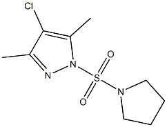 4-chloro-3,5-dimethyl-1-(1-pyrrolidinylsulfonyl)-1H-pyrazole Struktur