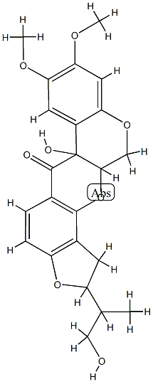 1',2'-dihydro-1'-6-dihydroxyrotenone Struktur