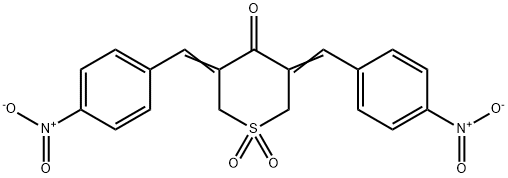 4H-Thiopyran-4-one,tetrahydro-3,5-bis[(4-nitrophenyl)methylene]-1,1-dioxide Struktur