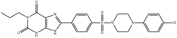 8-[4-[4-(4-Chlorophenzyl)piperazide-1-sulfonyl)phenyl]]-1-propylxanthine Struktur