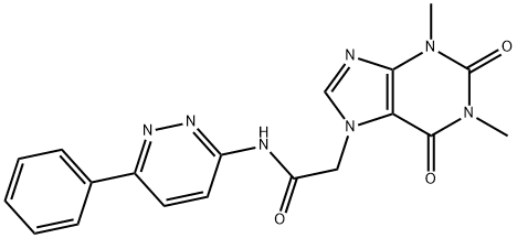 1,2,3,6-四氫-1,3-二甲基-2,6-二氧代-N-(6-苯基-3-噠嗪基)-7H-嘌呤-7-乙酰胺 結(jié)構(gòu)式