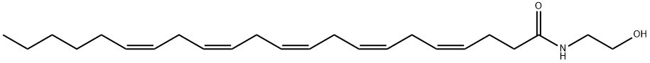 4(Z),7(Z),10(Z),13(Z),16(Z)-N-(2-hydroxyethyl)-Docosapentaenamide Struktur