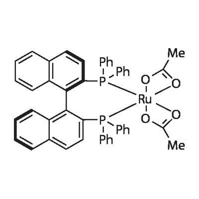 Diacetato[(R)-(+)-2,2'-bis(diphenylphosphino)-1,1'-binaphthyl]ruthenium(II) Struktur