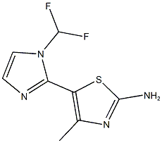 5-[1-(DIFLUOROMETHYL)-1H-IMIDAZOL-2-YL]-4-METHYL-1,3-THIAZOL-2-AMINE Struktur