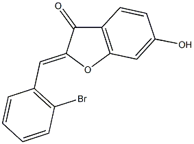 2-(2-bromobenzylidene)-6-hydroxy-1-benzofuran-3(2H)-one Struktur