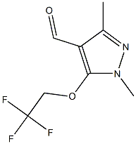 1,3-dimethyl-5-(2,2,2-trifluoroethoxy)-1H-pyrazole-4-carbaldehyde Struktur