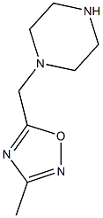 3-methyl-5-(piperazin-1-ylmethyl)-1,2,4-oxadiazole Struktur