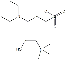 2-Hydroxy-N,N,N-trimethylethanaminium 3-(diethylamino)propane-1-sulfonate Struktur