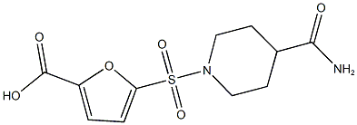 5-{[4-(aminocarbonyl)piperidin-1-yl]sulfonyl}-2-furoic acid Struktur