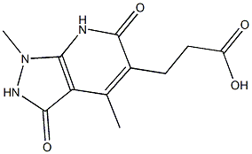 3-(1,4-dimethyl-3,6-dioxo-2,3,6,7-tetrahydro-1H-pyrazolo[3,4-b]pyridin-5-yl)propanoic acid Struktur