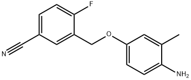 3-(4-amino-3-methylphenoxymethyl)-4-fluorobenzonitrile Struktur