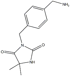 3-{[4-(aminomethyl)phenyl]methyl}-5,5-dimethylimidazolidine-2,4-dione Struktur