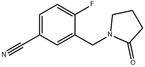 4-fluoro-3-[(2-oxopyrrolidin-1-yl)methyl]benzonitrile Struktur