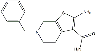 2-AMINO-6-BENZYL-4,5,6,7-TETRAHYDROTHIENO[2,3-C]PYRIDINE-3-CARBOXAMIDE Struktur