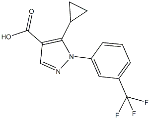 5-cyclopropyl-1-[3-(trifluoromethyl)phenyl]-1H-pyrazole-4-carboxylic acid Struktur