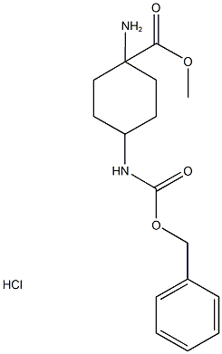 methyl 1-amino-4-{[(benzyloxy)carbonyl]amino}cyclohexanecarboxylate hydrochloride Struktur