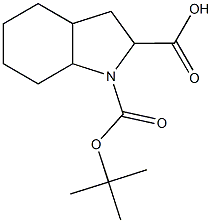 1-(tert-butoxycarbonyl)octahydro-1H-indole-2-carboxylic acid Struktur