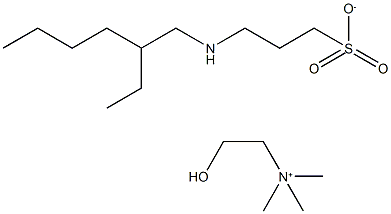 2-Hydroxy-N,N,N-trimethylethanaminium 3-(2-ethylhexylamino)propane-1-sulfonate Struktur