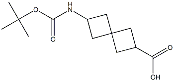 6-[(tert-butoxycarbonyl)amino]spiro[3.3]heptane-2-carboxylic acid Struktur