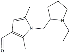 1-[(1-ethylpyrrolidin-2-yl)methyl]-2,5-dimethyl-1H-pyrrole-3-carbaldehyde Struktur