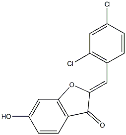 2-(2,4-dichlorobenzylidene)-6-hydroxy-1-benzofuran-3(2H)-one Struktur