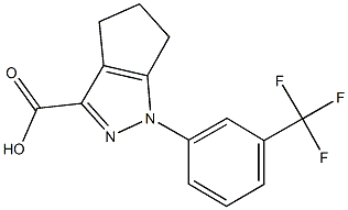 1-[3-(trifluoromethyl)phenyl]-1,4,5,6-tetrahydrocyclopenta[c]pyrazole-3-carboxylic acid Struktur