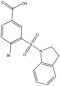 4-BROMO-3-(2,3-DIHYDRO-1H-INDOL-1-YLSULFONYL)BENZOIC ACID Struktur