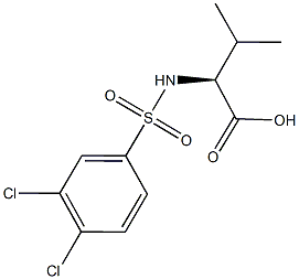 (2S)-2-{[(3,4-dichlorophenyl)sulfonyl]amino}-3-methylbutanoic acid Struktur