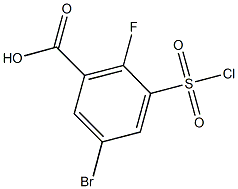 5-bromo-3-(chlorosulfonyl)-2-fluorobenzoic acid Struktur