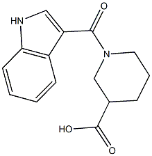 1-(1H-indol-3-ylcarbonyl)piperidine-3-carboxylic acid Struktur