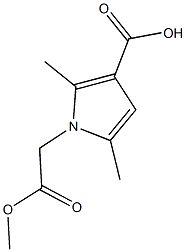 1-(2-methoxy-2-oxoethyl)-2,5-dimethyl-1H-pyrrole-3-carboxylic acid Struktur