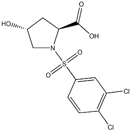 (2S,4R)-1-[(3,4-dichlorophenyl)sulfonyl]-4-hydroxypyrrolidine-2-carboxylic acid Struktur