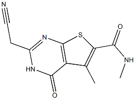 2-(CYANOMETHYL)-N,5-DIMETHYL-4-OXO-3,4-DIHYDROTHIENO[2,3-D]PYRIMIDINE-6-CARBOXAMIDE Struktur