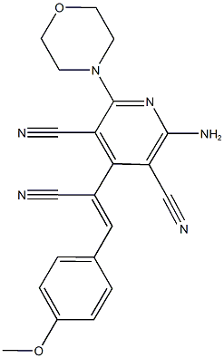 2-AMINO-4-[1-CYANO-2-(4-METHOXYPHENYL)VINYL]-6-MORPHOLIN-4-YLPYRIDINE-3,5-DICARBONITRILE Struktur