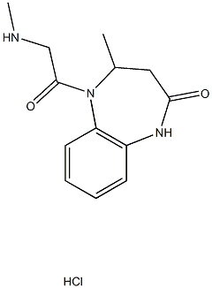 4-METHYL-5-[(METHYLAMINO)ACETYL]-1,3,4,5-TETRAHYDRO-2H-1,5-BENZODIAZEPIN-2-ONE HYDROCHLORIDE Struktur