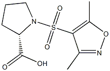 (2S)-1-[(3,5-dimethylisoxazol-4-yl)sulfonyl]pyrrolidine-2-carboxylic acid Struktur